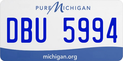 MI license plate DBU5994