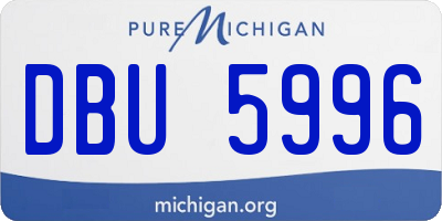 MI license plate DBU5996