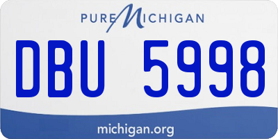 MI license plate DBU5998