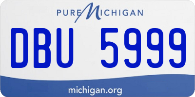 MI license plate DBU5999
