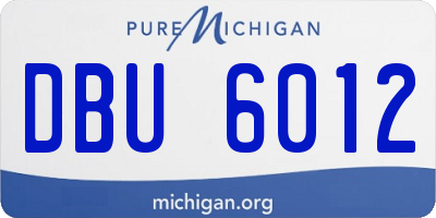MI license plate DBU6012
