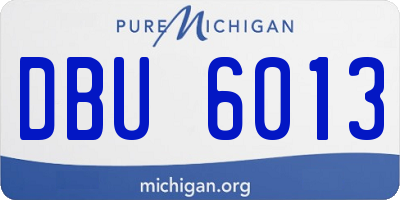 MI license plate DBU6013