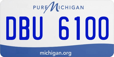 MI license plate DBU6100