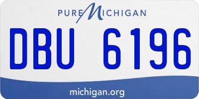 MI license plate DBU6196