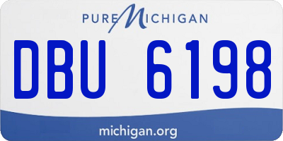 MI license plate DBU6198