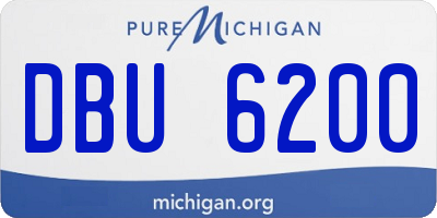 MI license plate DBU6200