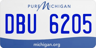 MI license plate DBU6205
