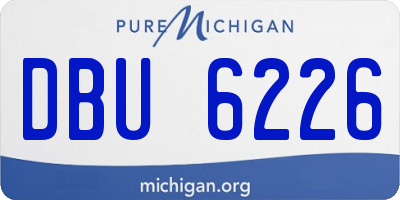 MI license plate DBU6226