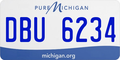 MI license plate DBU6234