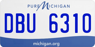 MI license plate DBU6310