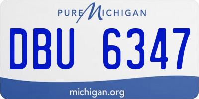 MI license plate DBU6347