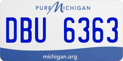 MI license plate DBU6363