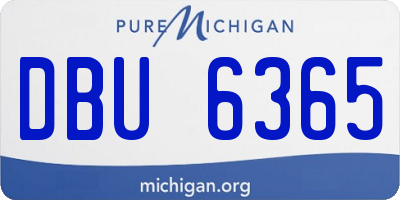 MI license plate DBU6365