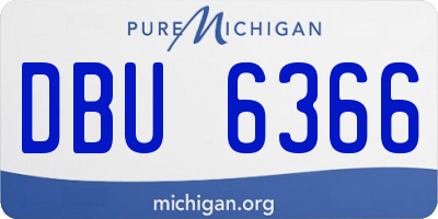 MI license plate DBU6366