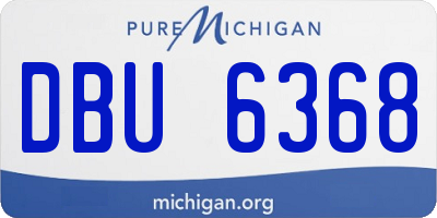 MI license plate DBU6368
