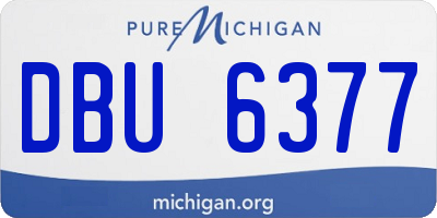 MI license plate DBU6377