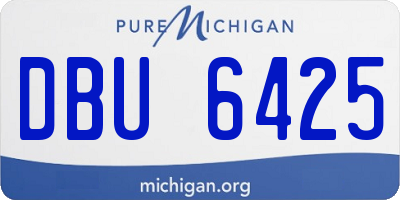 MI license plate DBU6425