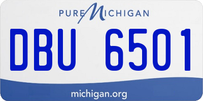 MI license plate DBU6501
