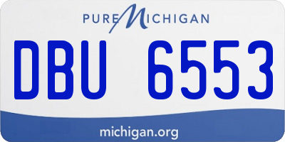 MI license plate DBU6553