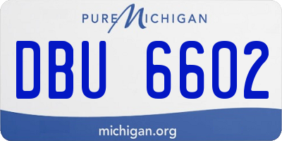 MI license plate DBU6602