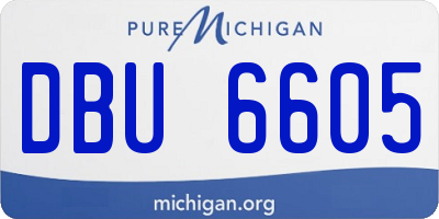 MI license plate DBU6605