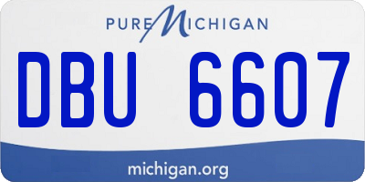 MI license plate DBU6607