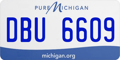 MI license plate DBU6609