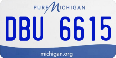 MI license plate DBU6615