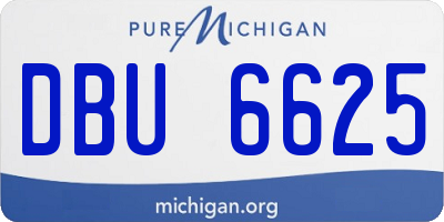 MI license plate DBU6625