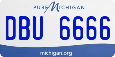 MI license plate DBU6666