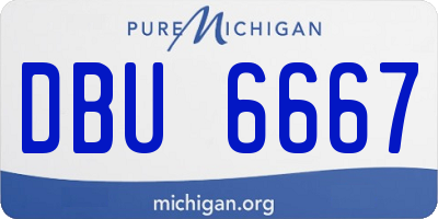 MI license plate DBU6667