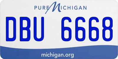 MI license plate DBU6668
