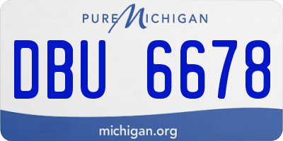 MI license plate DBU6678
