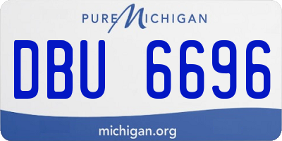 MI license plate DBU6696