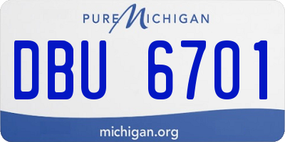 MI license plate DBU6701