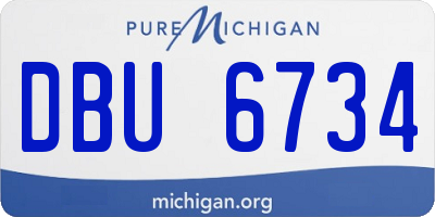 MI license plate DBU6734