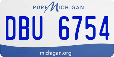 MI license plate DBU6754
