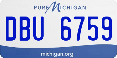 MI license plate DBU6759