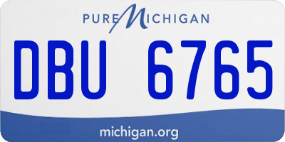 MI license plate DBU6765