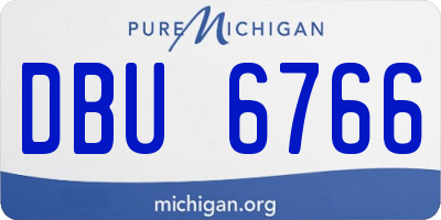 MI license plate DBU6766
