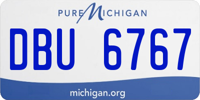 MI license plate DBU6767