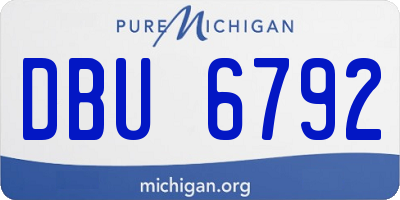 MI license plate DBU6792