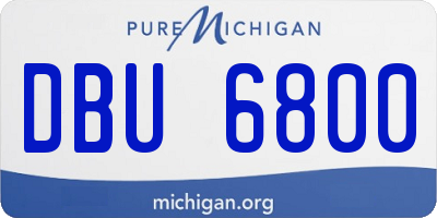 MI license plate DBU6800