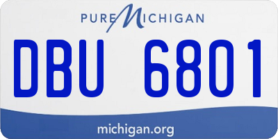 MI license plate DBU6801