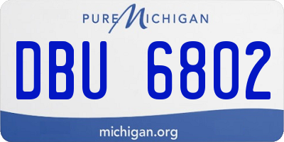 MI license plate DBU6802