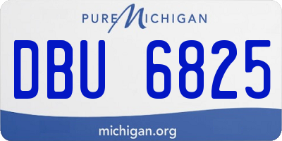 MI license plate DBU6825