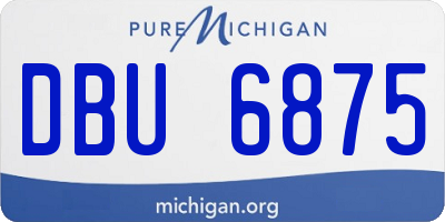 MI license plate DBU6875