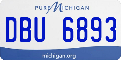 MI license plate DBU6893
