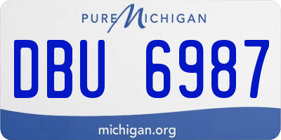 MI license plate DBU6987