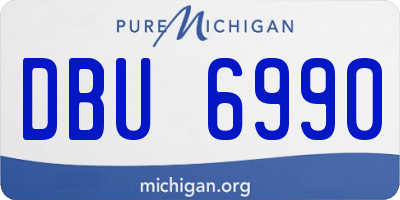MI license plate DBU6990
